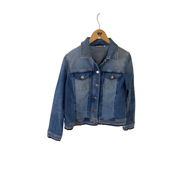 Chico's Women's Blue Button Front Classic Denim Jacket - Medium - Picture 1 of 14